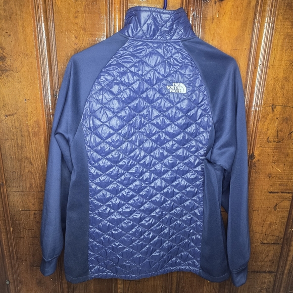 North Face Quilted Thermal  Full Zip Up Dark Blue Jacket Coat, Womens Size XXL - Picture 6 of 7